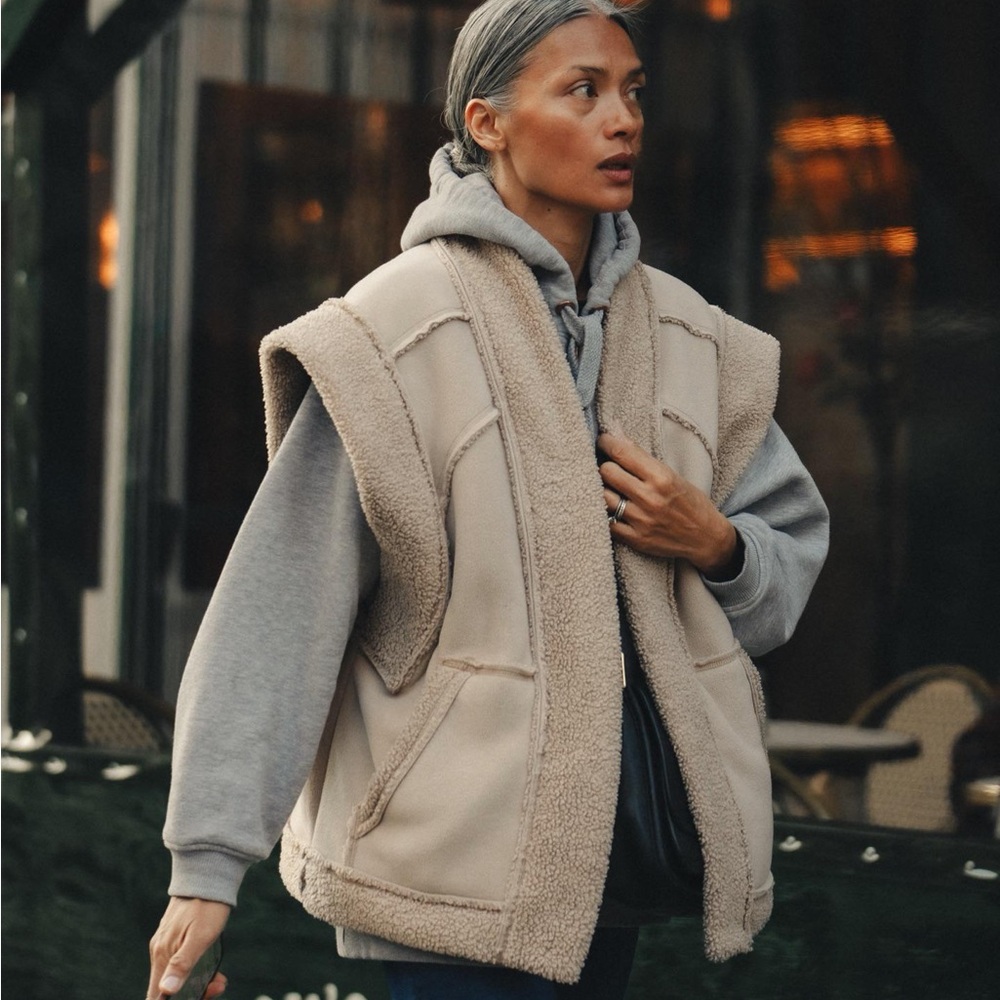 All in Favor Tan Sherpa Vest